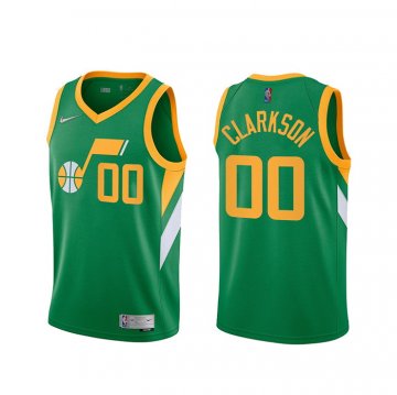 Camiseta Jordan Clarkson NO 00 Utah Jazz Earned 20-21 Verde