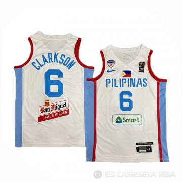 Camiseta Jordan Clarkson #6 Filipino Juegos Olimpicos 2024 Blanco
