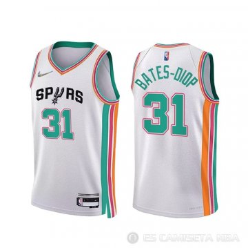 Camiseta Keita Bates-Diop NO 31 San Antonio Spurs Ciudad 2021-22 Blanco