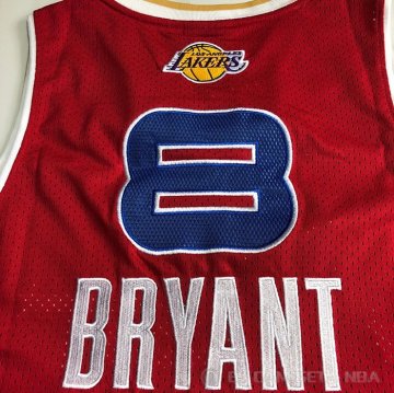 Camiseta Kobe Bryant NO 8 All Star 2006 Rojo Blanco