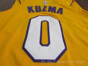 Camiseta Kuzma #0 Los Angeles Lakers Autentico 2017-18 Amarillo