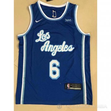 Camiseta LeBron James NO 6 Los Angeles Lakers Classic 2021-22 Azul
