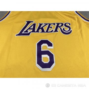 Camiseta LeBron James #6 Los Angeles Lakers Icon 2022-23 Amarillo