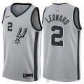 Camiseta Leonard #2 San Antonio Spurs Autentico 2017-18 Gris
