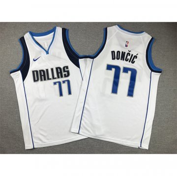 Camiseta Luka Doncic #77 Dallas Mavericks Nino Association 2021 Blanco