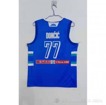 Camiseta Luka Doncic NO 77 Slovenia Tokyo 2021 Azul