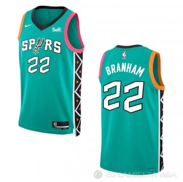 Camiseta Malaki Branham #22 San Antonio Spurs Ciudad 2022-23 Verde