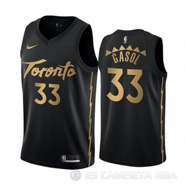 Camiseta Marc Gasol #33 Toronto Raptors Ciudad Edition Negro