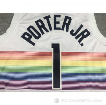 Camiseta Michael Porter JR. NO 1 Denver Nuggets Ciudad Blanco