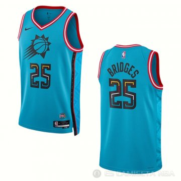 Camiseta Mikal Bridges #25 Phoenix Suns Ciudad 2022-23 Azul