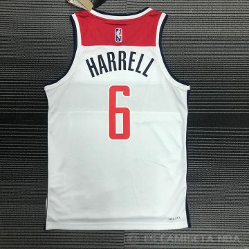 Camiseta Montrezl Harrell NO 6 Washington Wizards Association 2020-21 Blanco