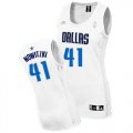 Camiseta Nowitzki #41 Dallas Mavericks Mujer Blanco