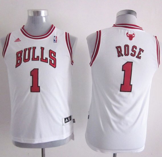 Camiseta Rose #1 Chicago Bulls Nino Blanco - Haga un click en la imagen para cerrar