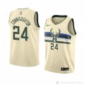 Camiseta Pat Connaughton #24 Milwaukee Bucks Ciudad 2018 Crema