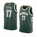 Camiseta Pau Gasol #17 Milwaukee Bucks Icon 2018 Verde