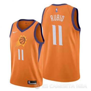 Camiseta Ricky Rubio #11 Phoenix Suns Statement Naranja