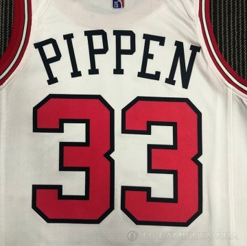 Camiseta Scottie Pippen NO 33 Chicago Bulls Association 2021 Blanco