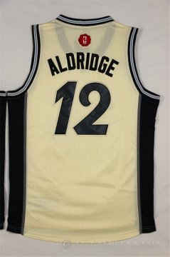 Camiseta Aldridge Christmas #12 San Antonio Spurs Blanco