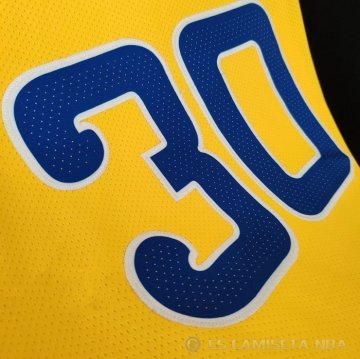 Camiseta Stephen Curry #30 Golden State Warriors Hardwood Classic Autentico Amarillo