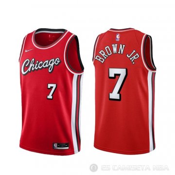 Camiseta Troy Brown JR. NO 7 Chicago Bulls Ciudad 2021-22 Rojo