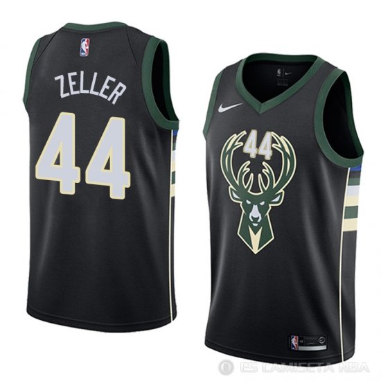 Camiseta Tyler Zeller #44 Milwaukee Bucks Statement 2018 Negro - Haga un click en la imagen para cerrar