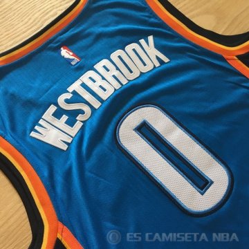 Camiseta Westbrook #0 Oklahoma City Thunder Autentico 2014-15 Azul