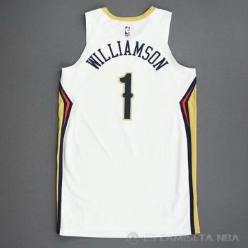 Camiseta Zion Williamson #1 New Orleans Pelicans Association Autentico 2020-21 Blanco