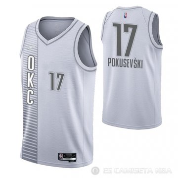 Camiseta Aleksej Pokusevski NO 17 Oklahoma City Thunder Ciudad 2021-22 Blanco