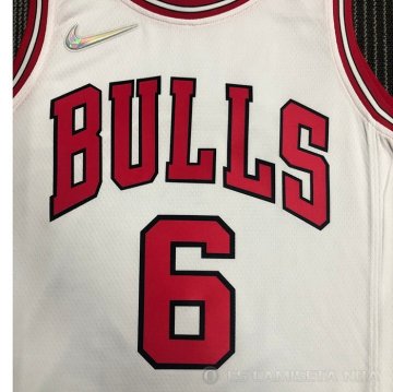 Camiseta Alex Caruso NO 6 Chicago Bulls Association 2021 Blanco