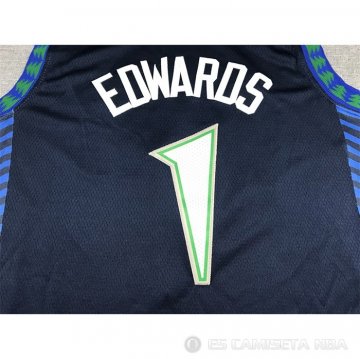 Camiseta Anthony Edwards #1 Minnesota Timberwolves Ciudad 2021-22 Azul