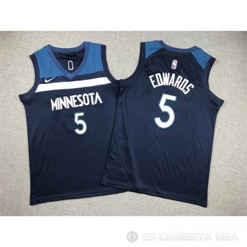 Camiseta Anthony Edwards #5 Minnesota Timberwolves Nino Icon Azul