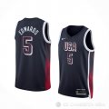 Camiseta Anthony Edwards #5 USA 2024 Azul