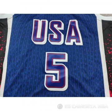 Camiseta Anthony Edwards #5 USA 2024 Azul1