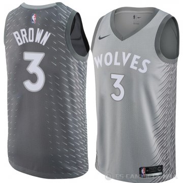 Camiseta Anthony Marron #3 Minnesota Timberwolves Ciudad 2018 Gris