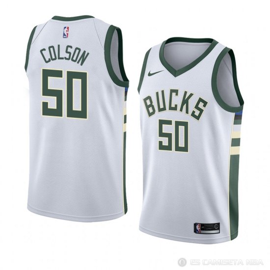 Camiseta Bonzie Colson #50 Milwaukee Bucks Association 2018 Blanco - Haga un click en la imagen para cerrar