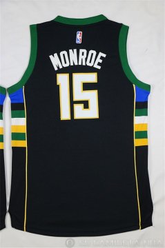 Camiseta Monroe #15 Milwaukee Bucks Negro