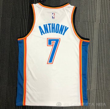 Camiseta Carmelo Anthony NO 7 Oklahoma City Thunder Association Blanco