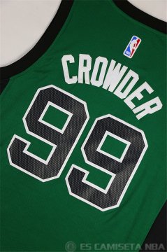 Camiseta Crowder #99 Boston Celtics Borde DE Color Verde Oscuro
