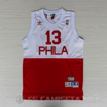 Camiseta Chamberlain #13 Philadelphia 76ers Retro Blanco Rojo