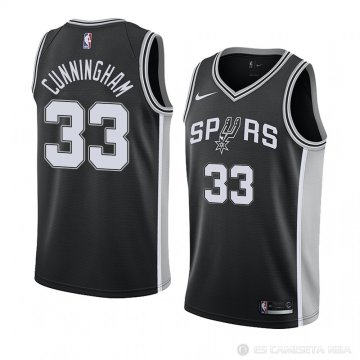 Camiseta Dante Cunningham #33 San Antonio Spurs Icon 2018 Negro