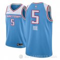 Camiseta De'aaron Fox #5 Sacramento Kings Ciudad 2018-19 Azul