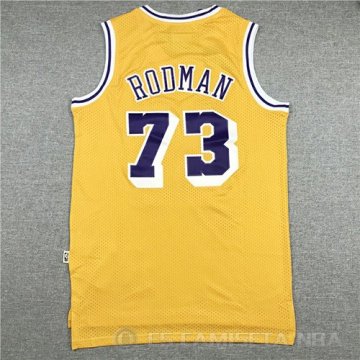 Camiseta Dennis Rodman #73 Los Angeles Lakers Retro Amarillo