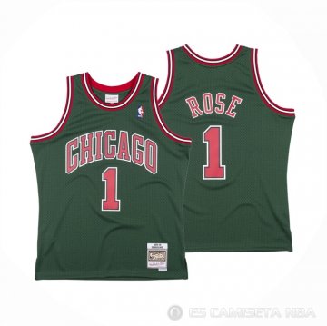 Camiseta Derrick Rose #1 Chicago Bulls Mitchell & Ness 2008-09 Verde2