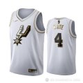Camiseta Derrick White #4 Golden Edition San Antonio Spurs Blanco