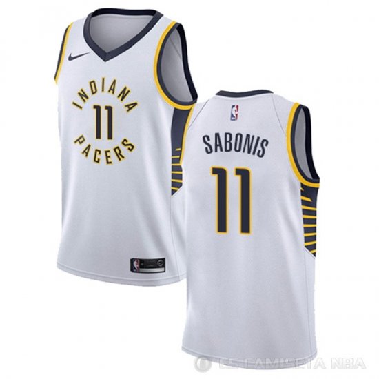 Camiseta Domantas Sabonis NO 11 Indiana Pacers Association Blanco - Haga un click en la imagen para cerrar