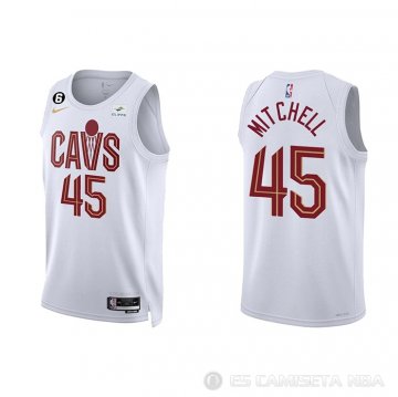 Camiseta Donovan Mitchell #45 Cleveland Cavaliers Association 2022-23 Blanco