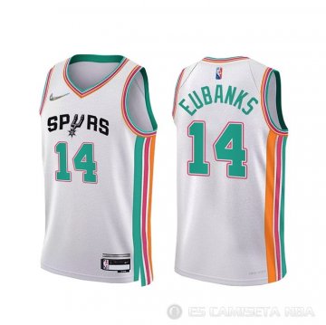 Camiseta Drew Eubanks NO 14 San Antonio Spurs Ciudad 2021-22 Blanco