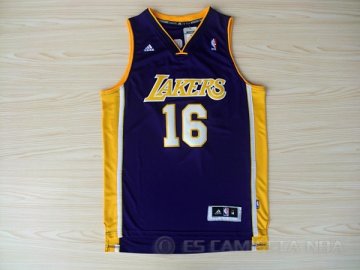 Camiseta Gasol #16 Los Angeles Lakers Violeta