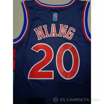 Camiseta Georges Niang NO 20 Philadelphia 76ers Ciudad 2021-22 Azul