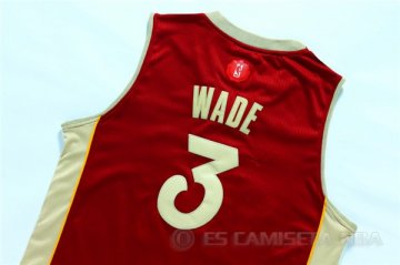 Camiseta Wade Christmas #3 Miami Heat Rojo